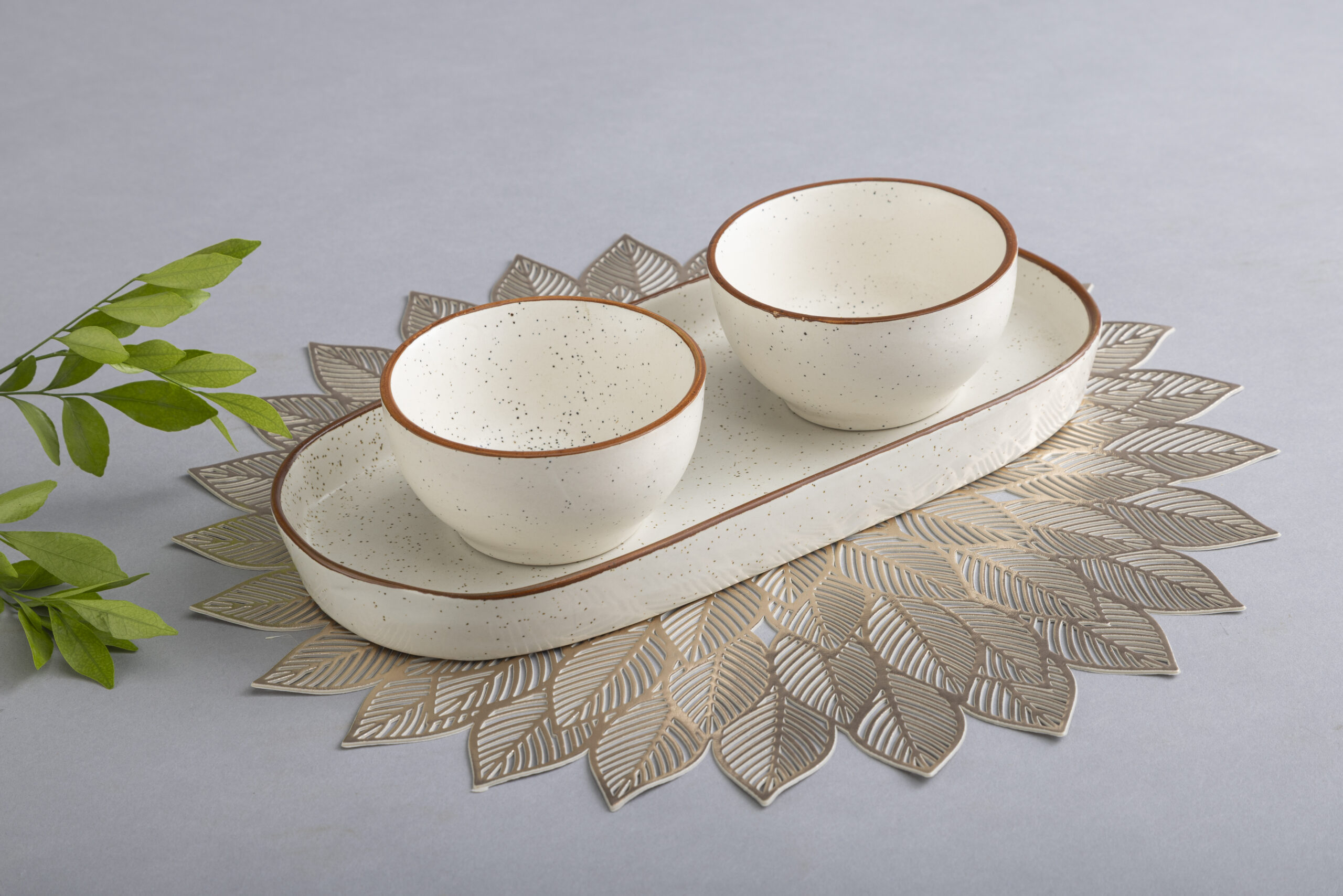 The Snacking Range | 2 bowl white serving set